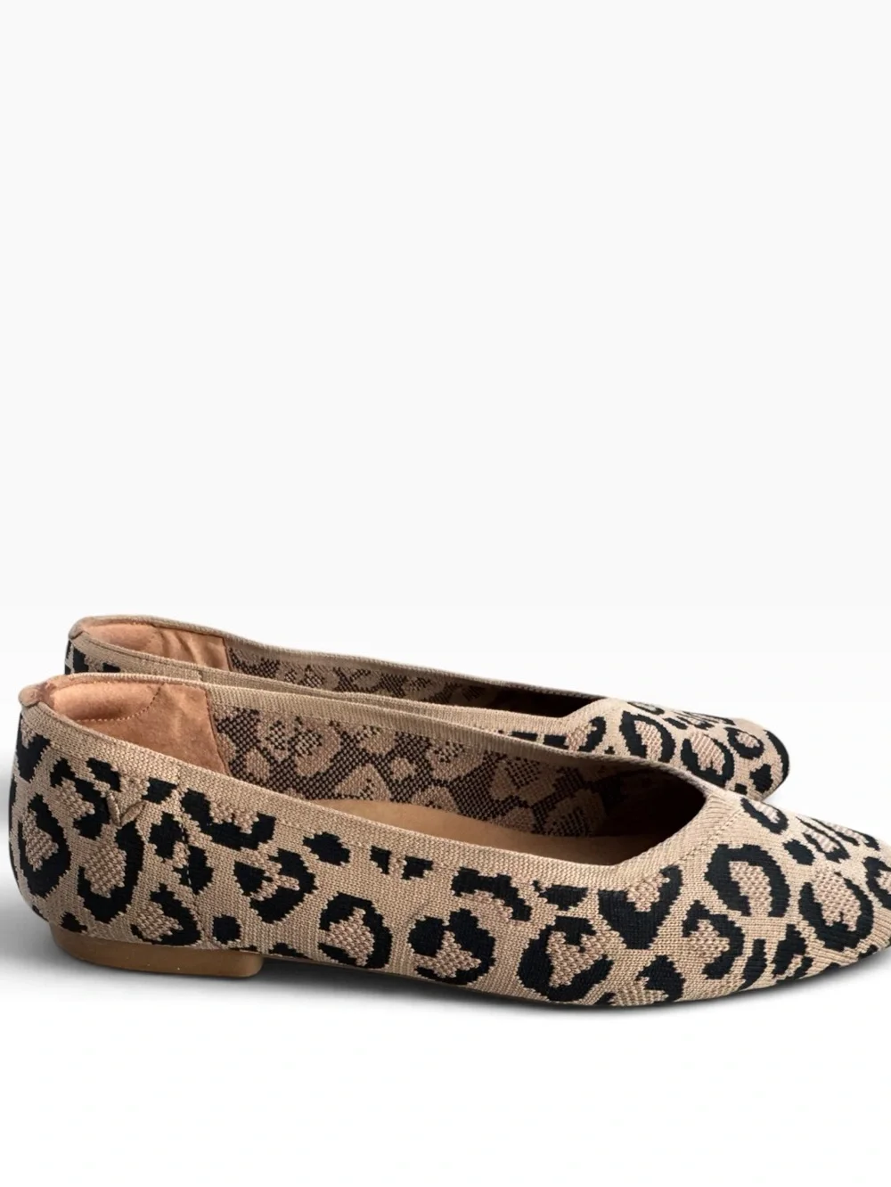 Vivaia Margot 2.0 square toe animal print flats size 40.5EU